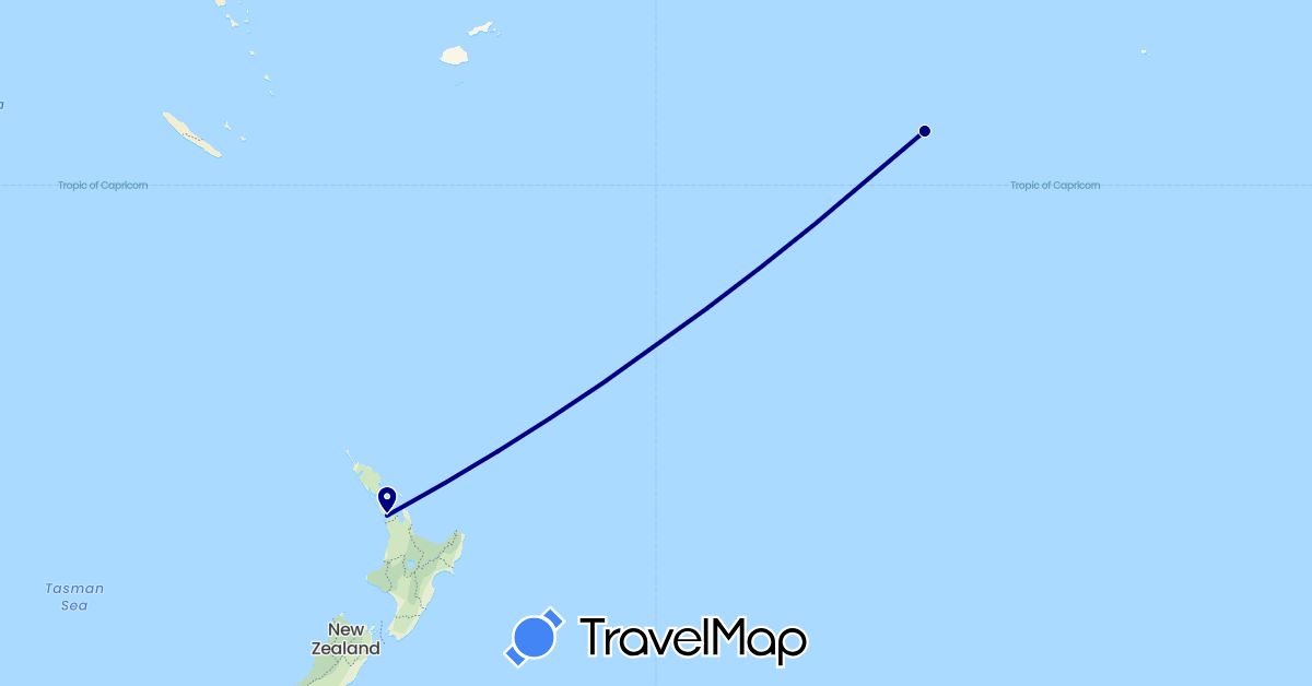 TravelMap itinerary: driving in Cook Islands, New Zealand (Oceania)